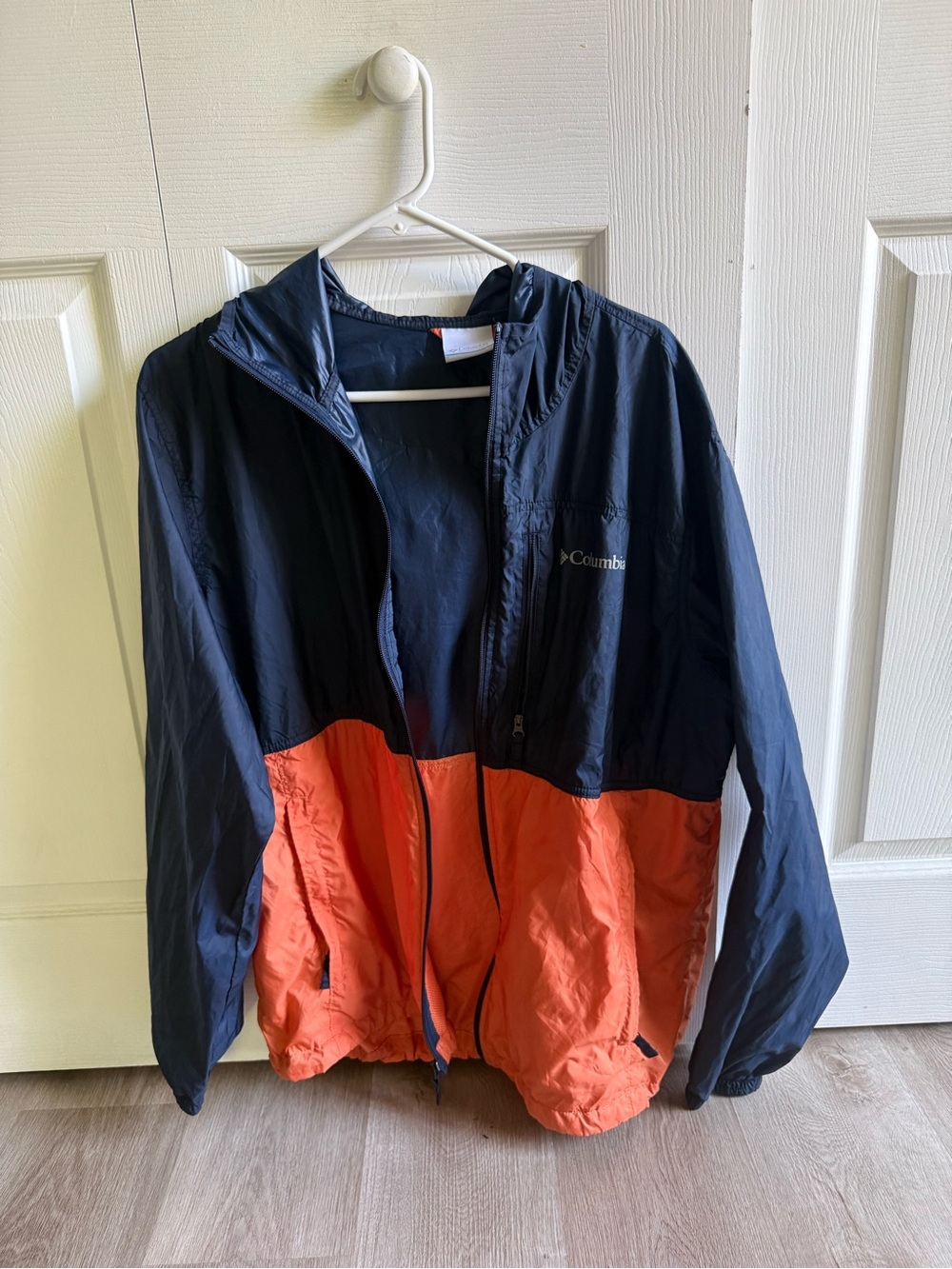 Columbia Adult Unisex Navy and Orange Packable Rain Jacket